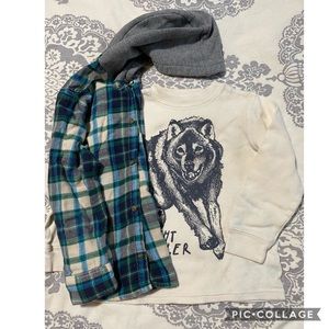 Flannel hoodie with thermal